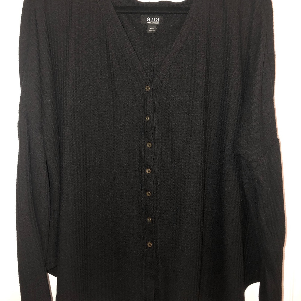 Black Waffle Knit Sweater